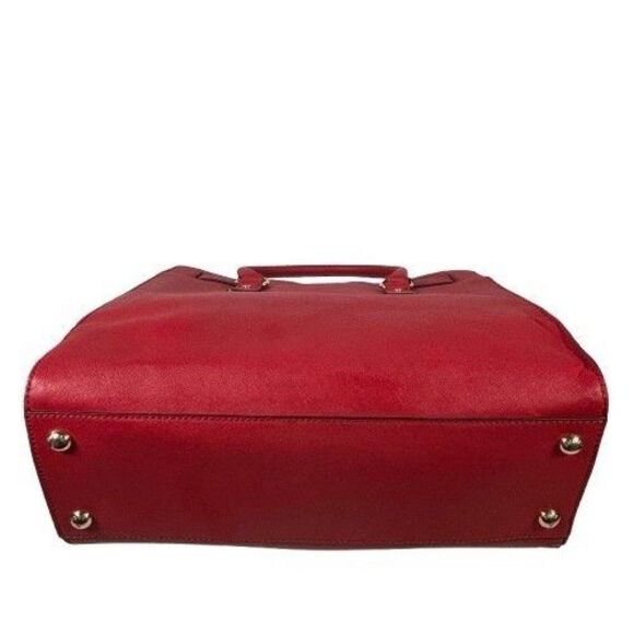 Michael Kors Hamilton Large Red Leather Satchel Tote Shopper Shoulder Bag Purse - Picture 15 of 16